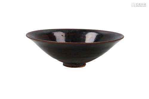 A conical brown glazed bowl. Unmarked. China, Sichuan kilns,...