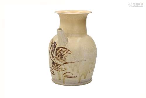 A Changsha stoneware jug, decorated with a Mandarin duck. Un...