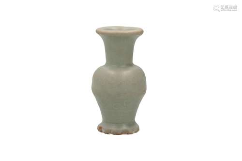 A green glazed Longquan miniature vase. Unmarked. China, Min...