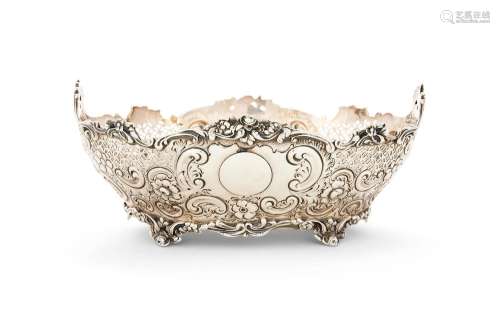A VICTORIA SILVER SHAPED OVAL BOWL BY ROBERT STEWART