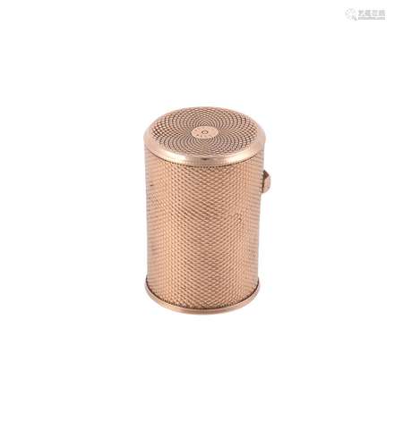 A GEORGE III 18 CARAT GOLD CYLINDRICAL POCKET BOX BY JOHN AL...