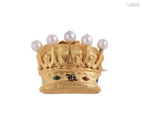 A VICTORIAN CENTURY EARLS CORONET BROOCH