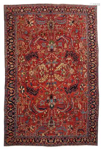 TAPPETO DECORATIVO HERIZ, PERSIA, CIRCA 1870