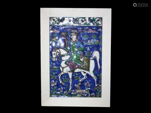 Qajar Tile Of Horse rider