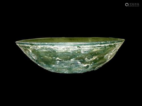 A RARE ISLAMIC DIMPLED GLASS BOWL 10TH/12TH CENTURY