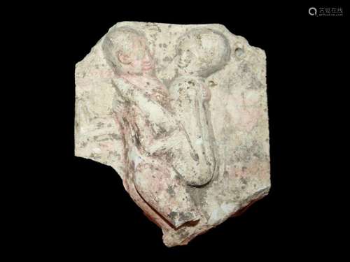 RARE IMPORTANT ROMAN EROTIC MARBLE FRAGMENT