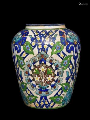 ISLAMIC CERAMIC FLORAL VASE