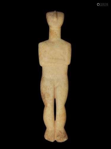 A RARE FIGURAL SHAPE ANCIENT ALABASTER IDOL