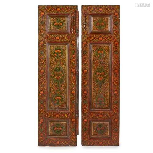 PAIR OF PERSIAN LACQUERED DOORS19TH CENTURY