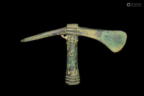 RARE BRONZE EMBOSSED LURISTAN AXE 1ST MILLENNIUM B.C