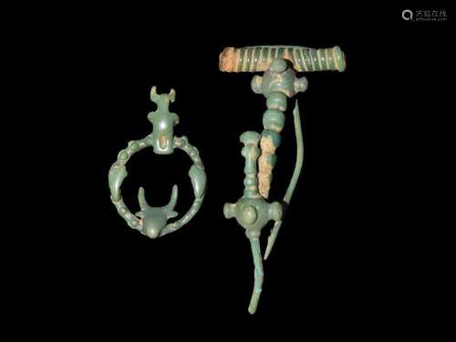 CELTIC BRONZE ORNAMENTAL HOOKS