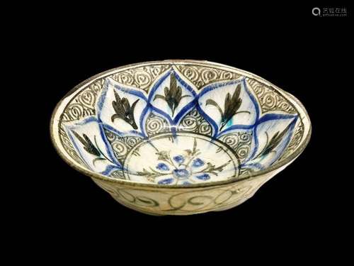 RARE IMPRESSIVE FLORAL PANELLED TIMURID CERAMIC BOWL