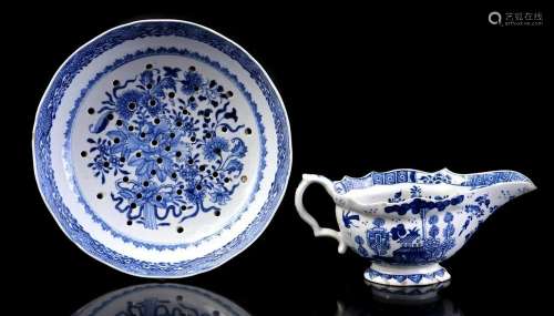Blue white glazed earthenware