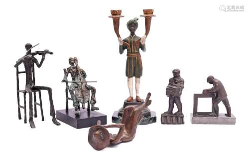 5 bronze figurines