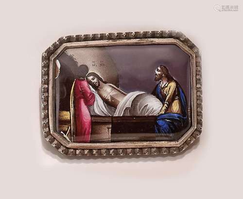 Brooch with porcelain painting