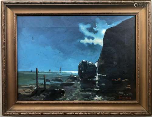 JOAQUIN CLAUSELL 1866-1935 OIL PAINTING OF SHORE