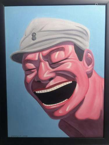 YUE MINJUN CONTEMPORARY ART OF LAUGHING SOLDIER OIL ON