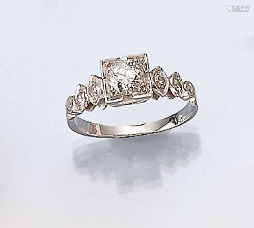 Art-Deco ring with diamonds
