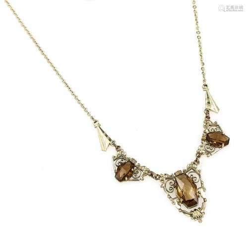 Necklace with smoky quartz