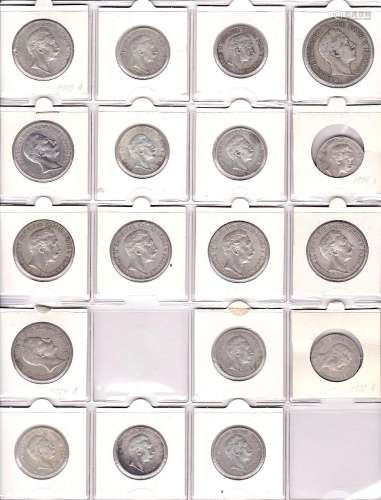 Lot 18 silver coins, Prussia