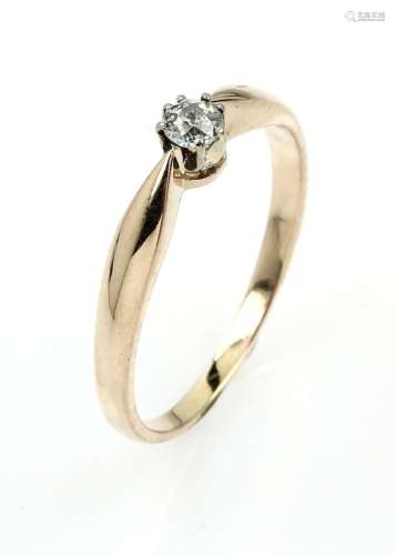 14 kt gold Art Nouveau ring with diamond