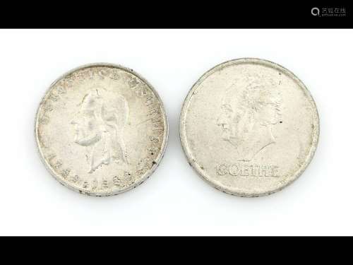Lot 2 silver coins, German Reich
