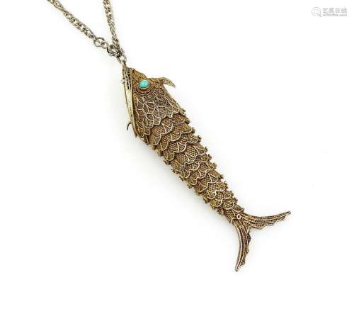 Pendant 'Scentfish' with turquoise