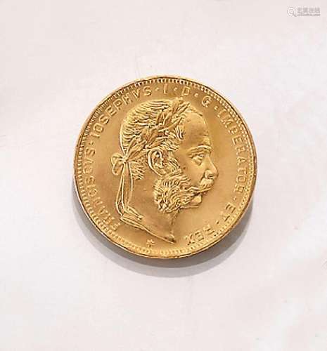 Gold coin, 8 Florin, 20 Swiss Francs