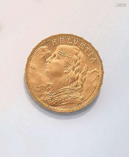 Gold coin, 20 Swiss Francs, Switzerland, 1900