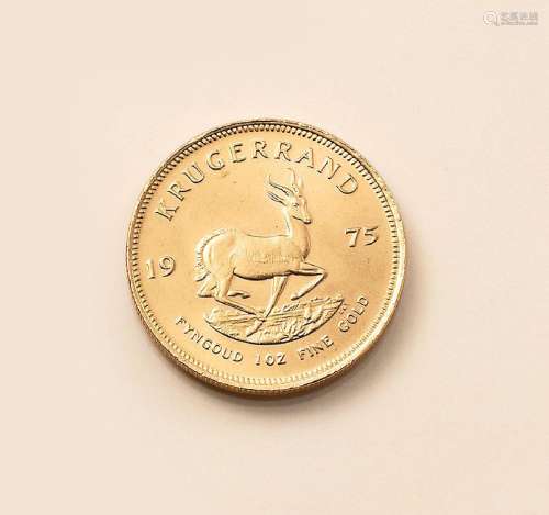 Gold coin, Krugerrand, South Africa, 1975