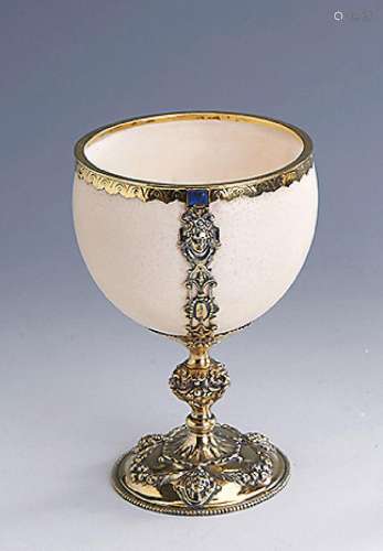 Silver goblet 'Ostrich egg', London 1860