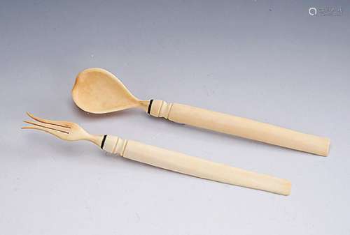 2-part salad servers made of ivory