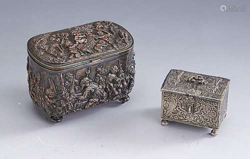 Lot 2 miniature chests, approx. 1870/90s