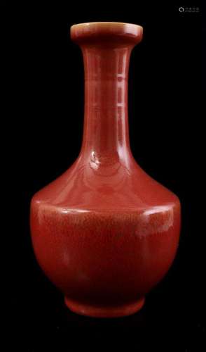 Porcelain vase with red glaze