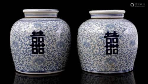 2 porcelain ginger jars