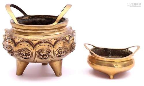 2 copper incense burners