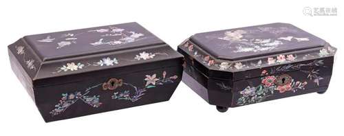 2 Japanese bijou lacquer boxes