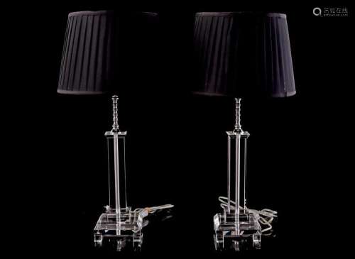 2 new table lamps on a glass base