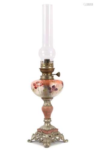 19th century table oil lamp
