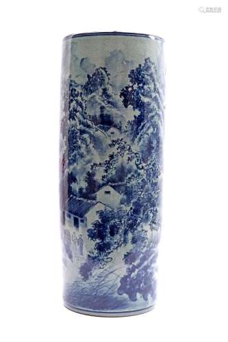 Oriental porcelain roll vase