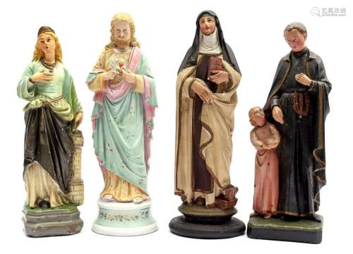 4 various statues of saints
