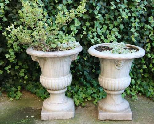 2 glazed earthenware garden coupes