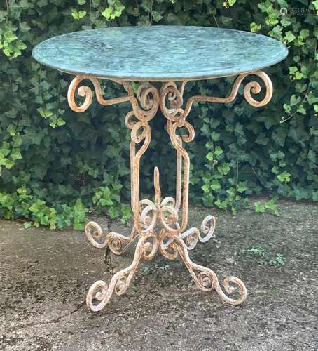 Round wrought iron table