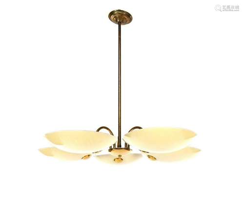 Brass 5-light bowl lamp