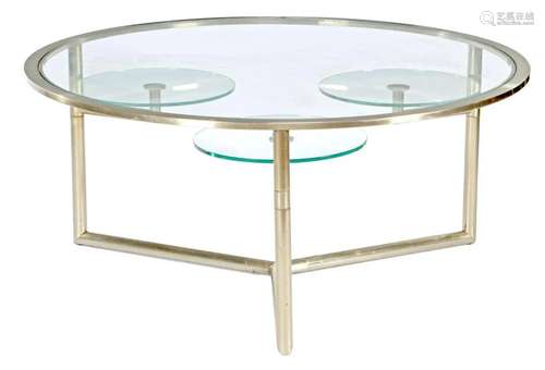 Round metal coffee table