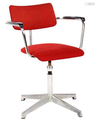 Swivel chrome-plated metal armchair
