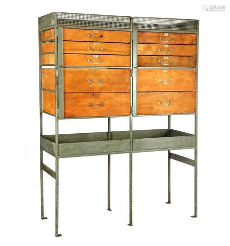 Metal industrial chest of drawers