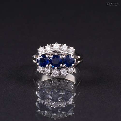 A Sapphire Diamond Ring.