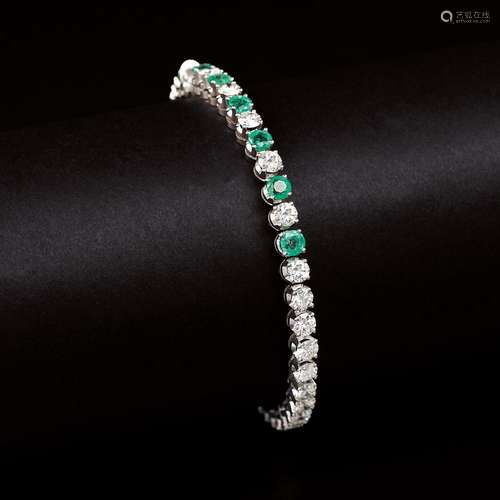 A highcarat Emerald Diamond Bracelet.