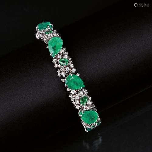 An Emerald Diamond Bracelet.